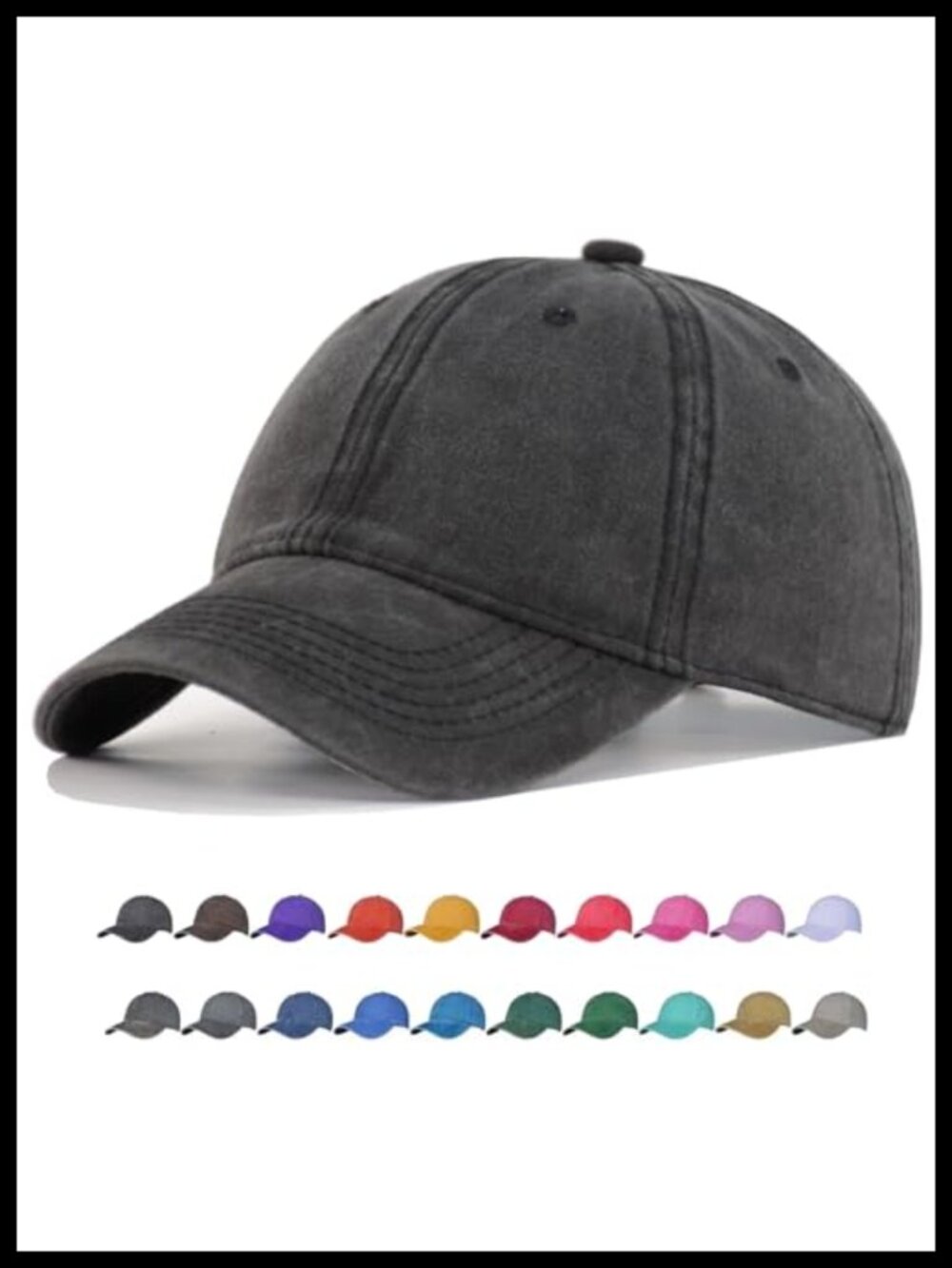 Vintage Washed Cotton Baseball Cap Unstructured Adjustable Dad Hat Men
